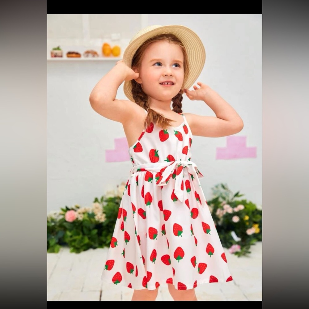 NWOT Strawberry Printed Cami Dress